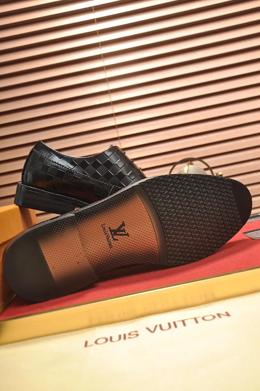 Men's shoes💰460💶【LOUIS VUITTON】(sheepskin lining) new cowhide LV formal shoes🎩🎩❗️🆘made one to one at the counter🎩original quality, imported cowhide upper➕full sheepskin lining➕original rubber outsole, {high quality visible}👣Size: 38-45 (45 custom-made)